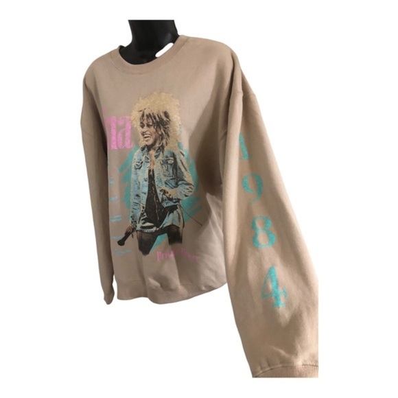 Tina Turner tan 1984 Private Dancer graphic print Concert sweatshirt size large - Picture 10 of 14